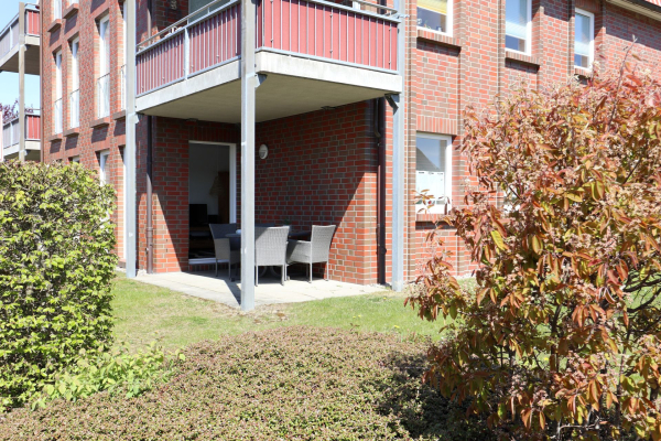 Kastanienhof Whg. 01 - Blick auf die überdachte Terrasse