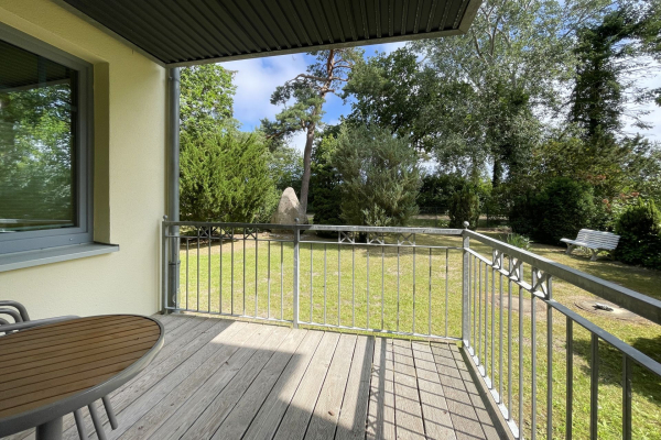 Waldfrieden Whg. 3 - Blick auf den überdachten Balkon