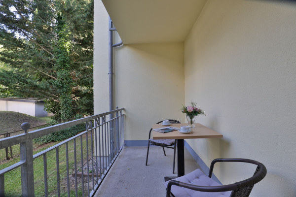 Waldfrieden Whg. 4 - Blick auf den überdachten Balkon