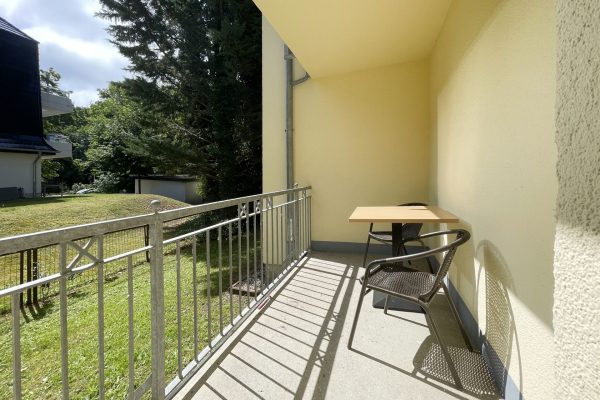 Waldfrieden Whg. 4 - Blick auf den überdachten Balkon