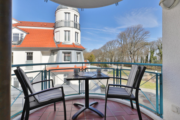 Haus am Meer, Whg.06 - Blick auf und vom Balkon