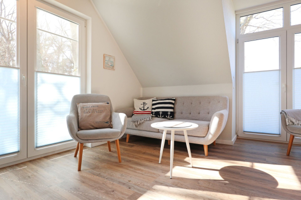 Strandvilla App.3 - Blick auf den helle und offenen Wohnbereich