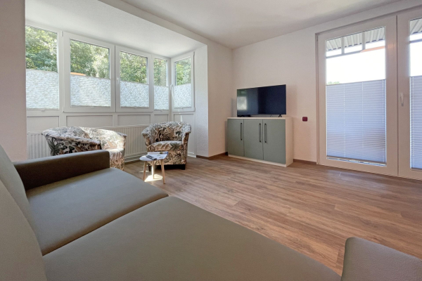 Waldfrieden Whg. 8 - Blick vom Sofa auf den TV