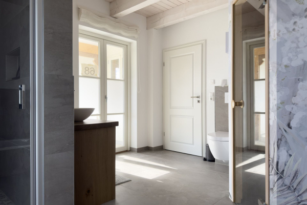 Möwennest - Blick in das Bad mit Sauna