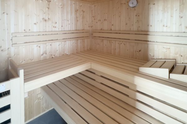 Möwennest - Blick in die Sauna im EG
