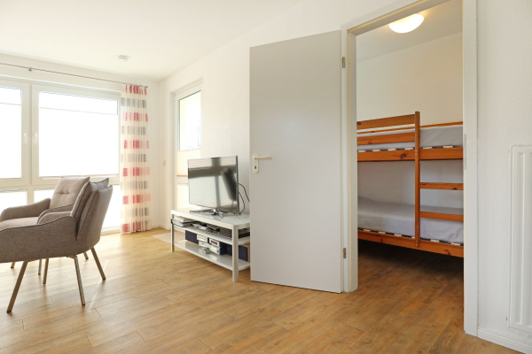 Godewind Whg. GW19 - Blick auf das Kinder-/ Gästezimmer mit Etagenbett