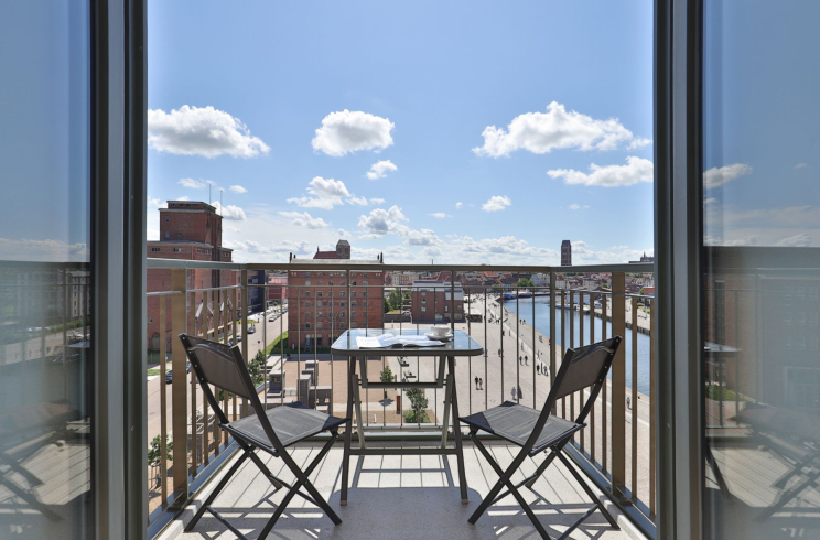 Ohlerich Speicher App. 31 - Blick auf den Balkon und die Altstadt