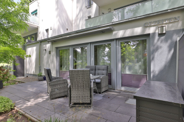 Gezeiten App. 2 Meeresrauschen - Blick auf die große Terrasse