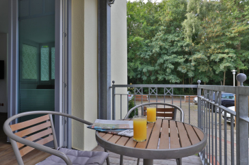 Waldfrieden Whg. 5 - Blick auf den überdachten Balkon