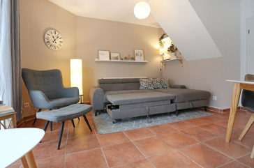 Haus Rosenhof Whg. Britta - Blick auf das Schlafsofa (1,25 x 1,90m)