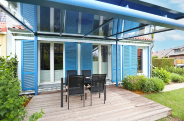 Mariannenweg 35, Haus Svea - Blick auf die überdachte Terrasse