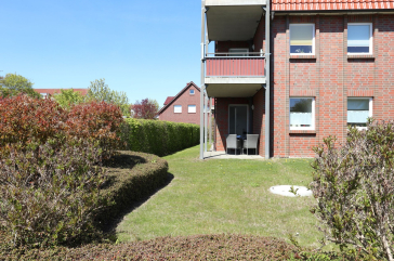 Kastanienhof Whg. 01 - Blick auf die überdachte Terrasse