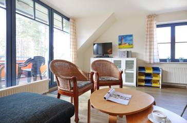 Papillon Whg. Nr. 11/8 - Blick vom Sofa auf den TV