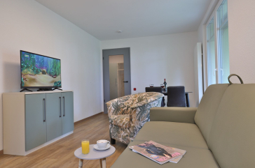 Waldfrieden Whg. 3 - Blick auf den offenen Wohnbereich mit TV