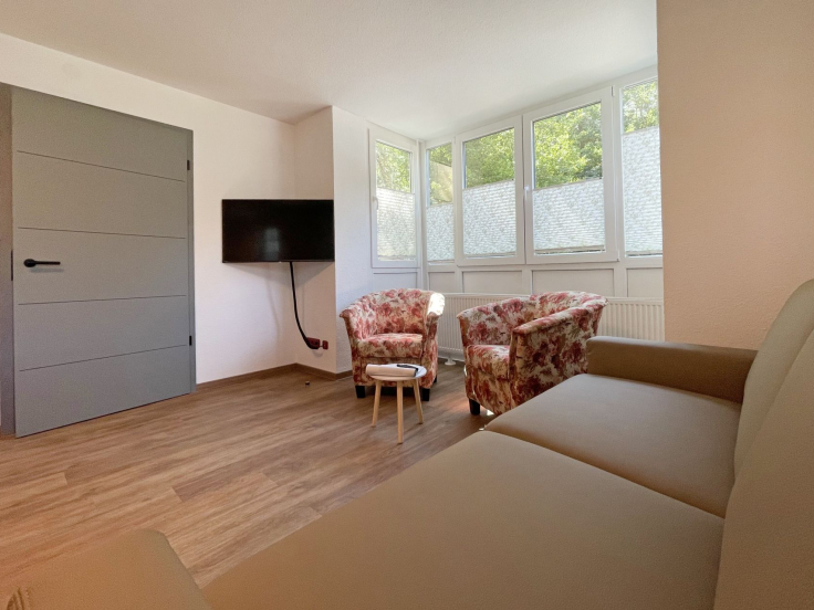 Waldfrieden Whg. 5 - Blick vom Sofa auf den TV