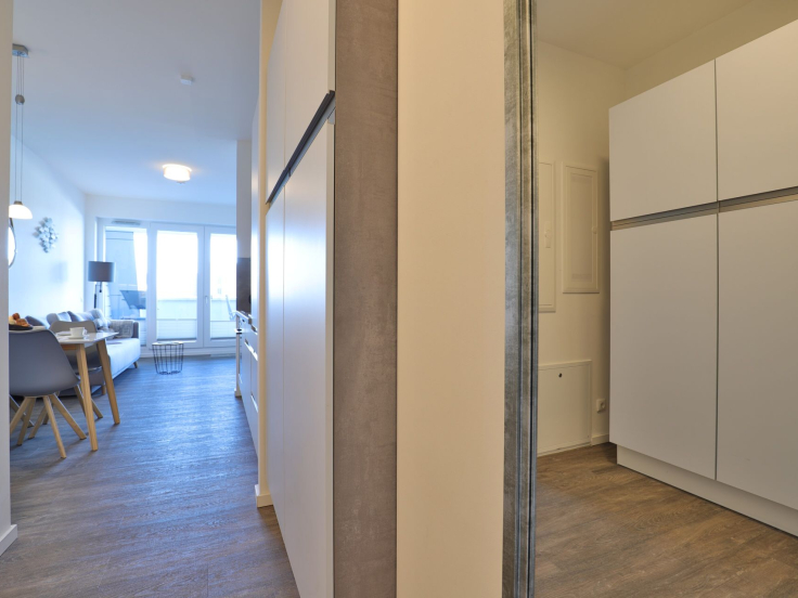 Hafenspitze App. 09 - Blick vom Eingang in das Appartement