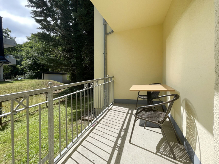 Waldfrieden Whg. 4 - Blick auf den überdachten Balkon