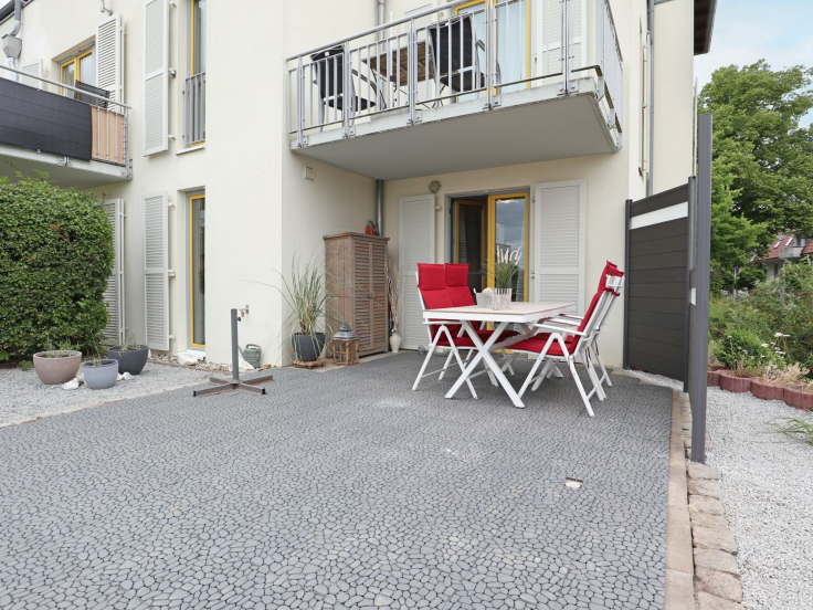 Seeschwalbe Whg. 2 - Blick auf die schöne große Terrasse
