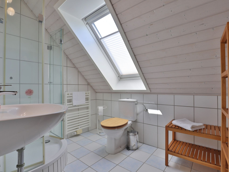 Landhaus Uhlenbusch - Blick in das Duschbad mit Sauna im OG