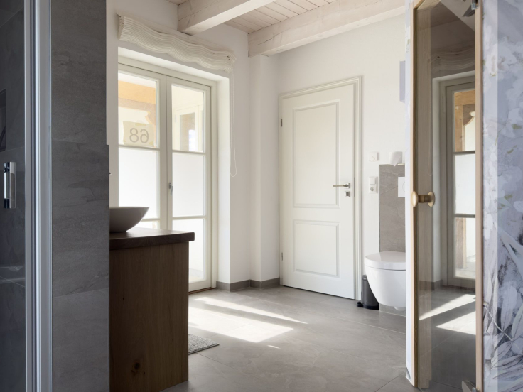 Möwennest - Blick in das Bad mit Sauna
